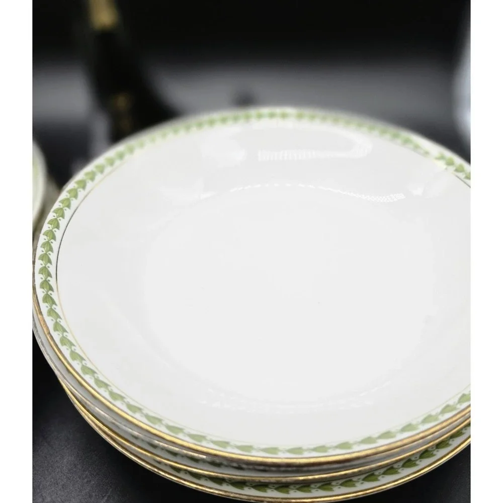 Set/7 Antique T&V Tressemann & Vogt  Limoges Porcelain Soup Pasta Bowl 7.5